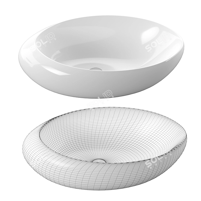 CeramaLux NC 9175 & NC 78456 Mounted Basins 3D model image 3