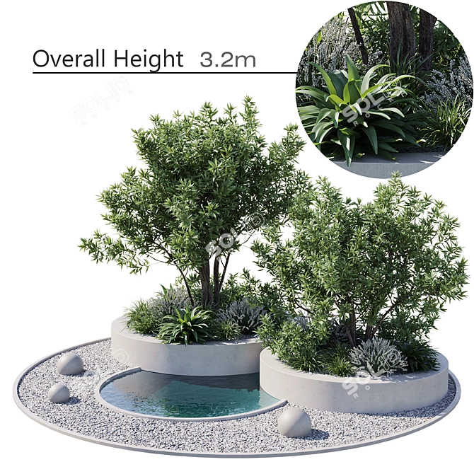24-Piece Outdoor Plant Set 3D model image 1