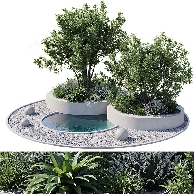 24-Piece Outdoor Plant Set 3D model image 2