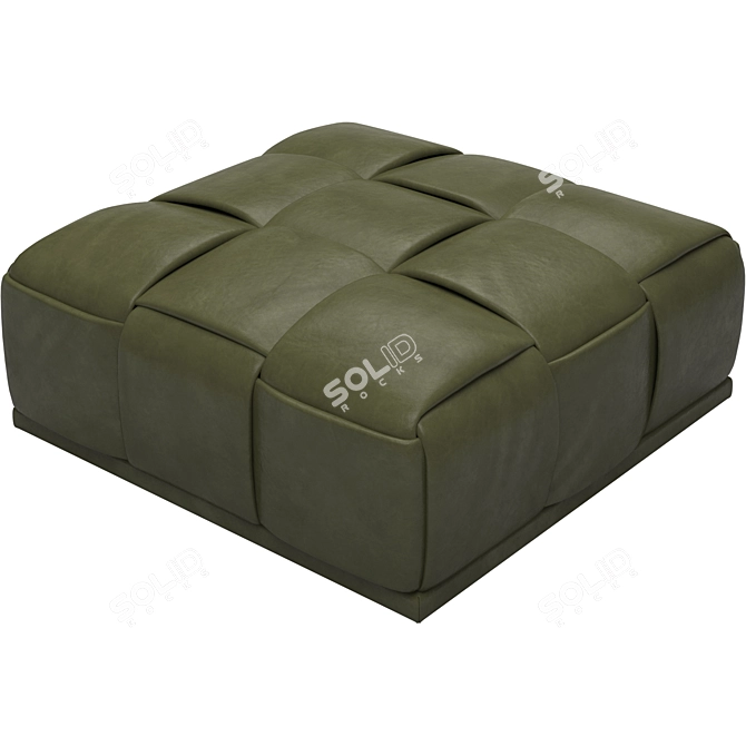 Emerald Leather Ottoman 2020 3D model image 1