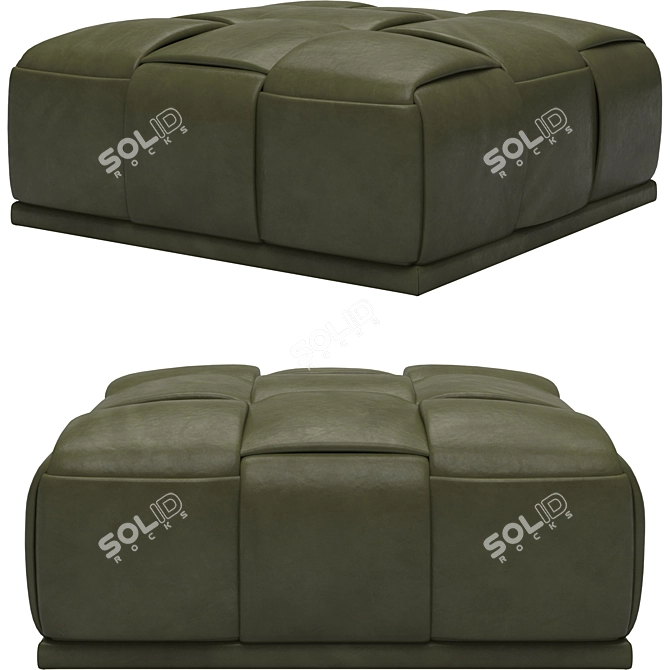 Emerald Leather Ottoman 2020 3D model image 2