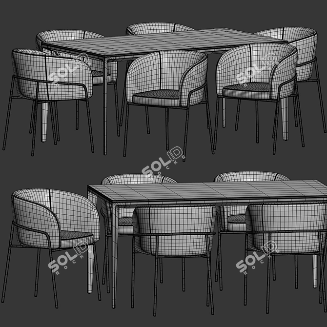 Stylish Dining Set with Laika Chair 3D model image 4