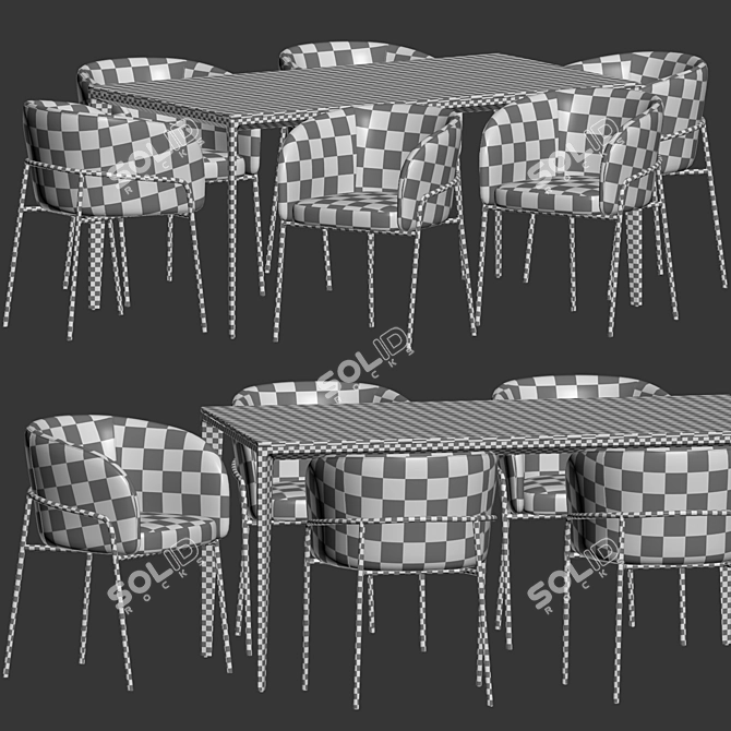 Stylish Dining Set with Laika Chair 3D model image 5