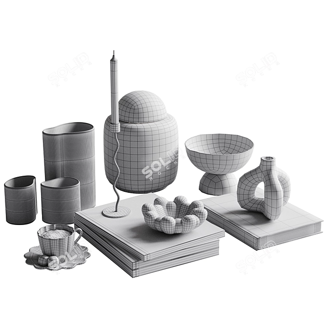 Monochrome Decor Set: 3D Models 3D model image 6