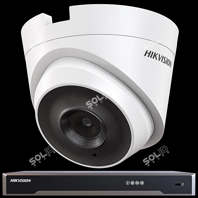 Solar-Powered Hikvision CCTV Camera 3D model image 5