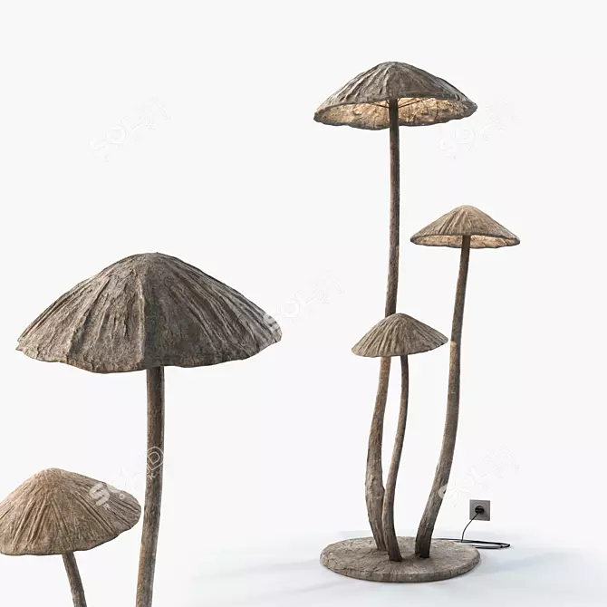  Mushroom Floor Lamp. Unique Design 3D model image 1