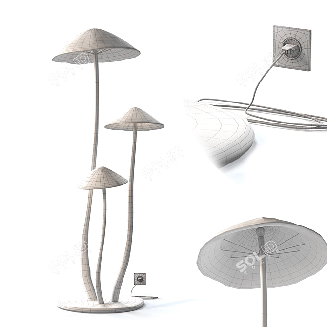  Mushroom Floor Lamp. Unique Design 3D model image 5