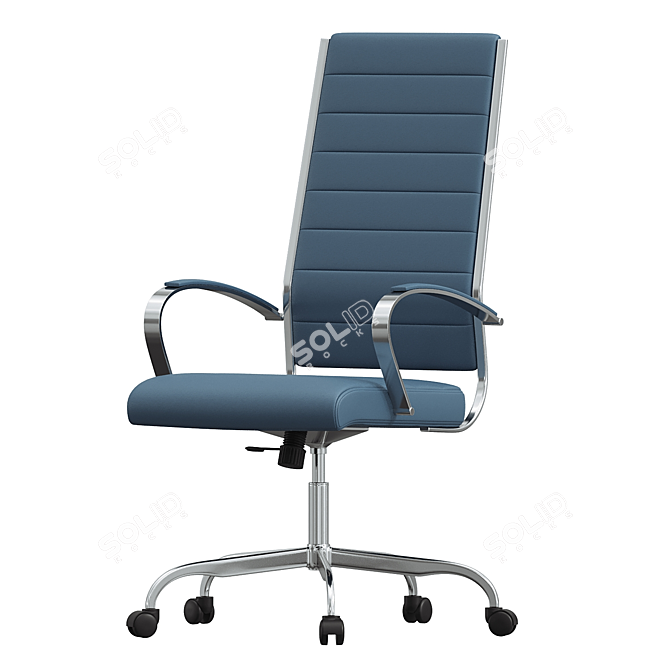 Elegant Navy Blue Office Chair 3D model image 2