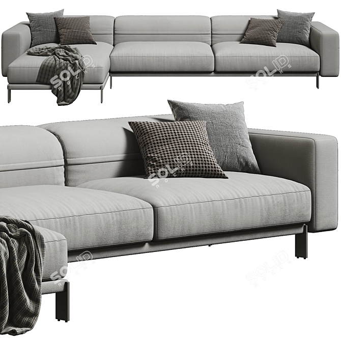  Stylish Ditre Italia Chaise Sofa 3D model image 2