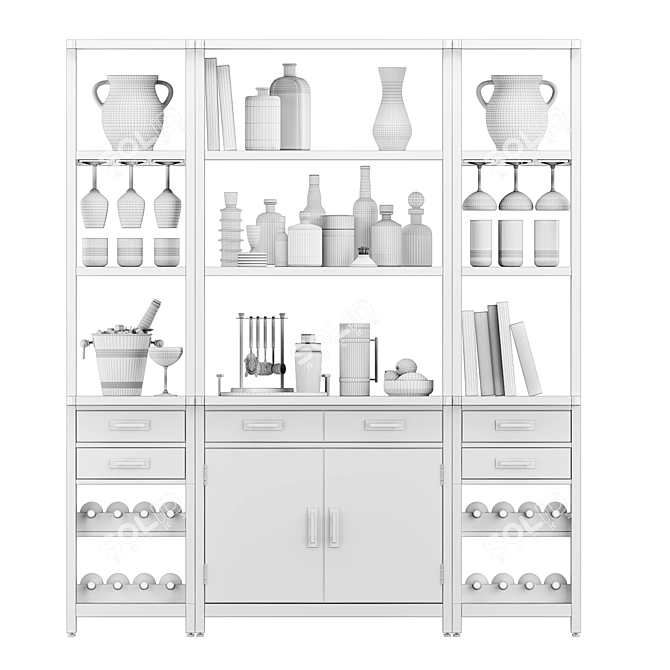 Versatile Mateo Modular Bar Suite 3D model image 2