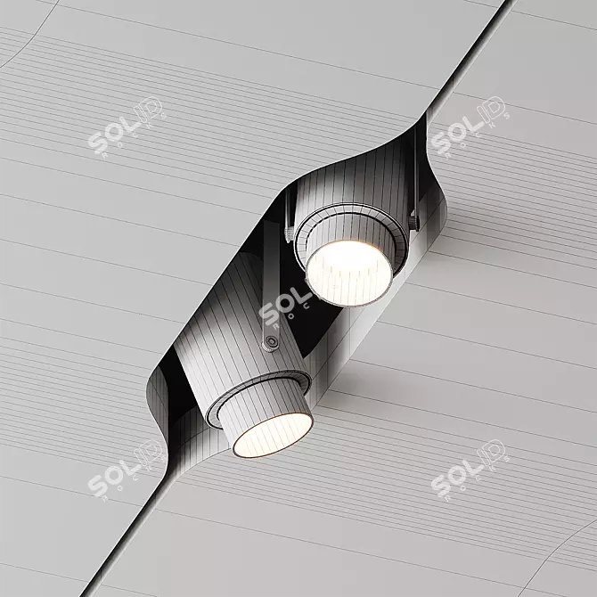 Sleek Ceiling Light Fixture 3D model image 4