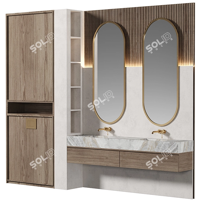 Modular Bathroom Vanity Set 3D model image 1