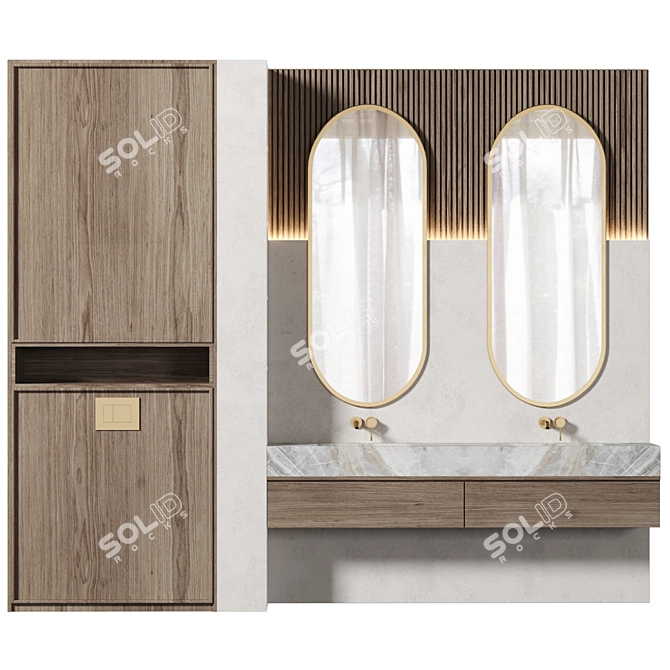 Modular Bathroom Vanity Set 3D model image 2