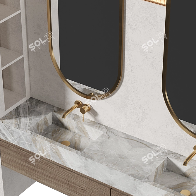 Modular Bathroom Vanity Set 3D model image 3