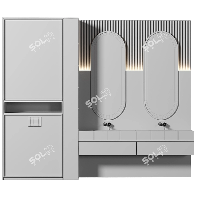 Modular Bathroom Vanity Set 3D model image 4