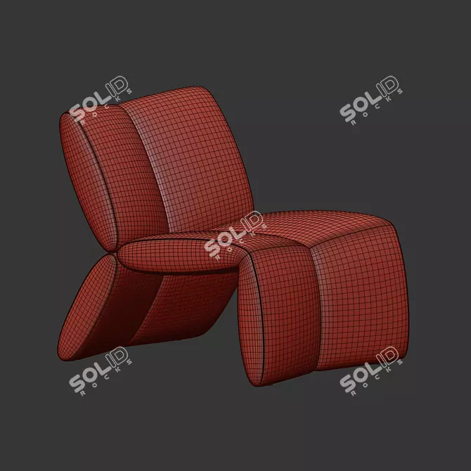 Modern YAYA Armchair 3D Model 3D model image 7