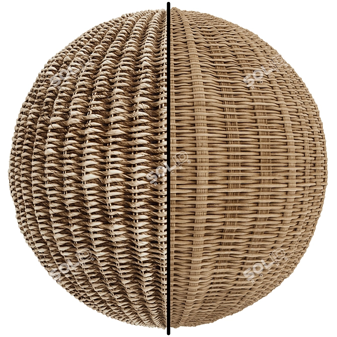 Wicker Ribbon Fiber Textures Bundle 3D model image 1