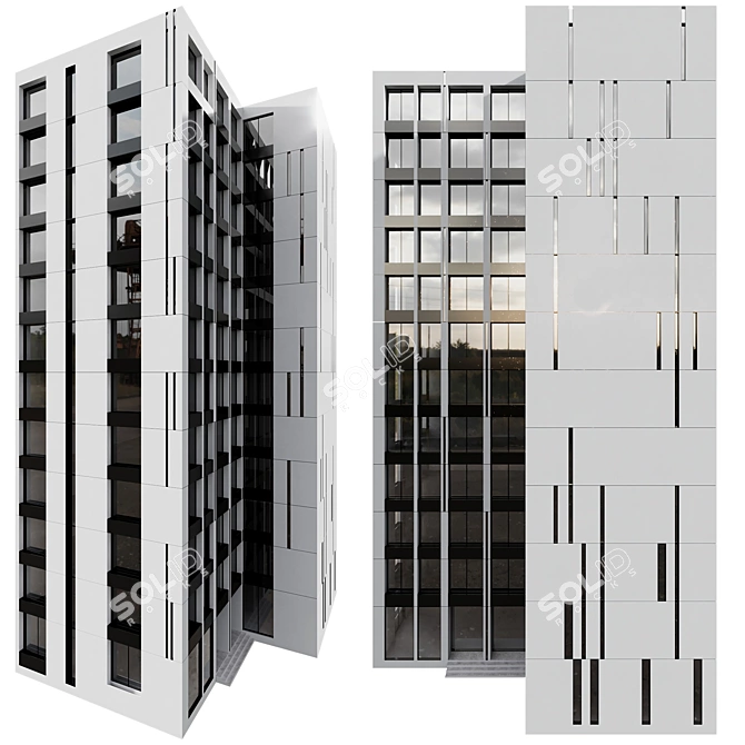 Modern Residential Building No.72 3D model image 3