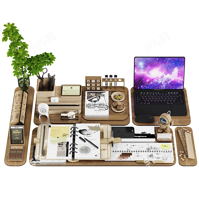 Professional Office Decor Set 3D model image 1