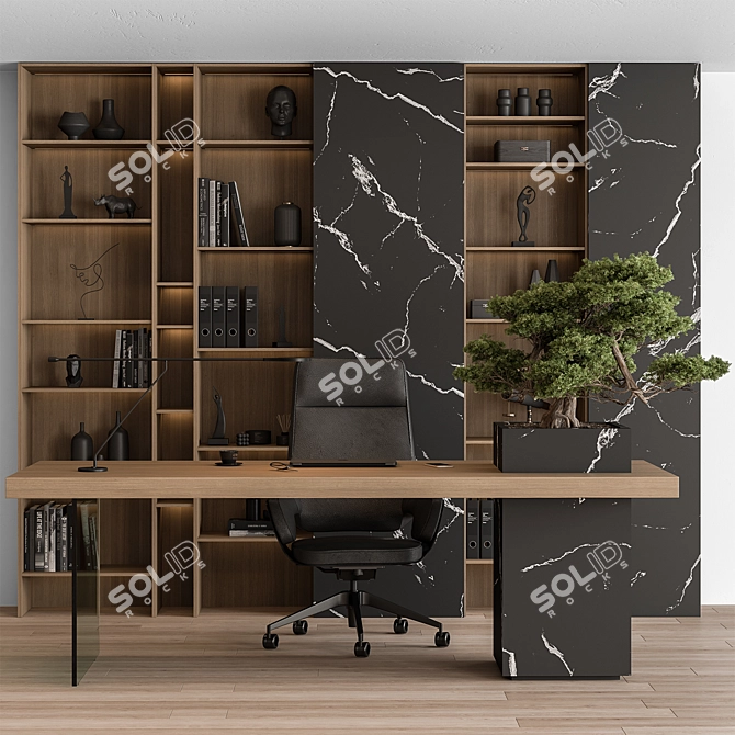 Executive Boss Desk 528 3D model image 1