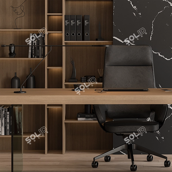 Executive Boss Desk 528 3D model image 3