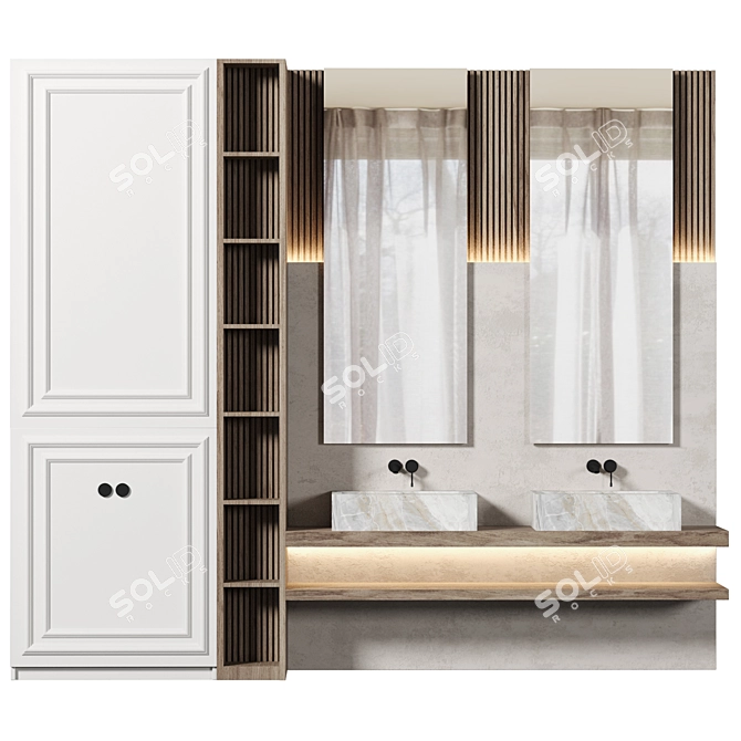 Luxury Bathroom Furniture Set 3D 3D model image 1