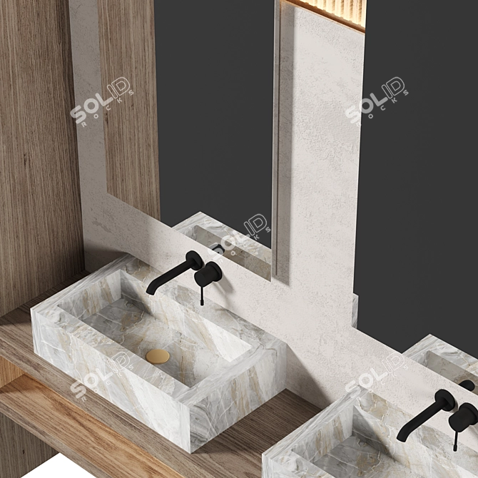 Luxury Bathroom Furniture Set 3D 3D model image 3