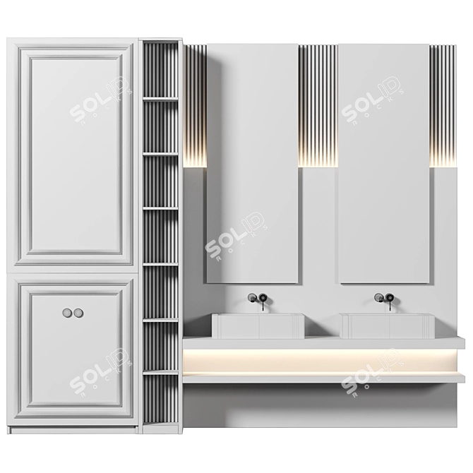 Luxury Bathroom Furniture Set 3D 3D model image 4