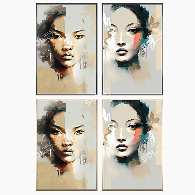 Artwork Set with Multiple Frame Options 3D model image 2