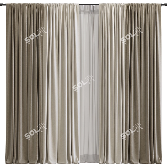  Meshed Drapery Panel 3D model image 1