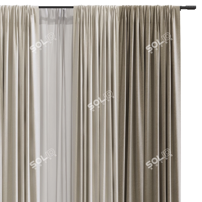  Meshed Drapery Panel 3D model image 3