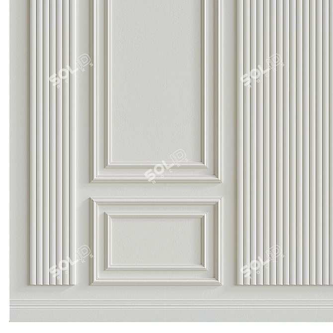 Decorative Stucco with Molding - Set of Two Panels 3D model image 5