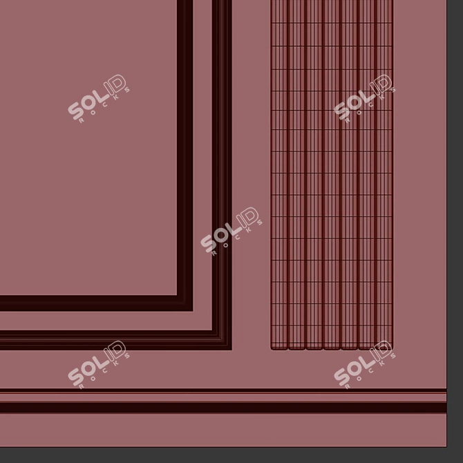 Decorative Stucco with Molding - Set of Two Panels 3D model image 7