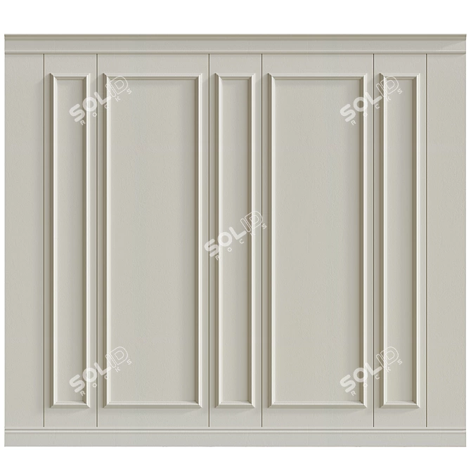 Decorative Plaster & Moulding Panel 3D model image 3