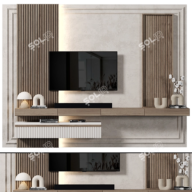 Versatile Modular TV Wall System 3D model image 1