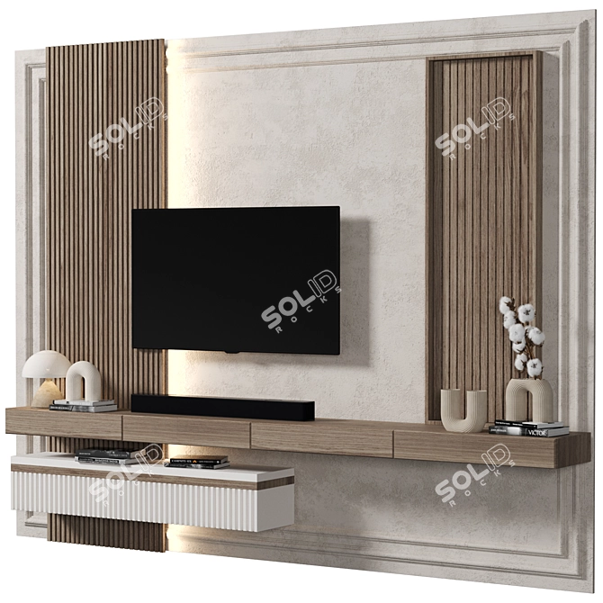 Versatile Modular TV Wall System 3D model image 2