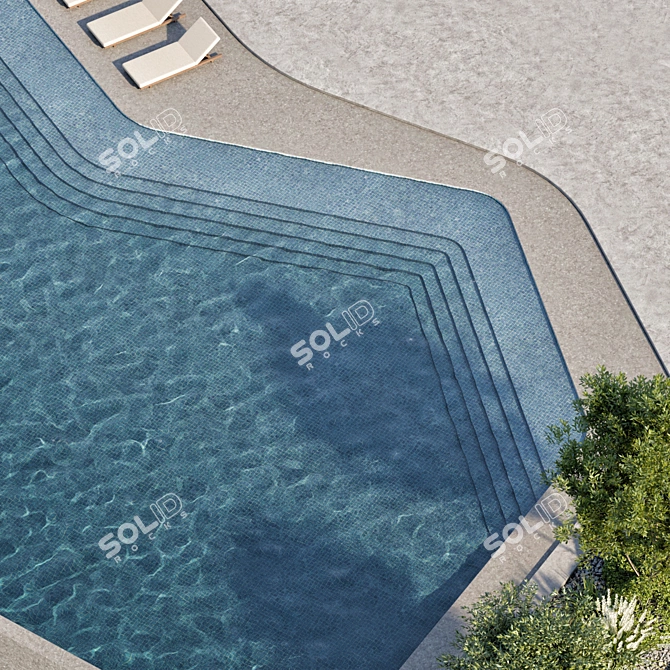 Beautiful Detailed Swimming Pool Model 3D model image 3