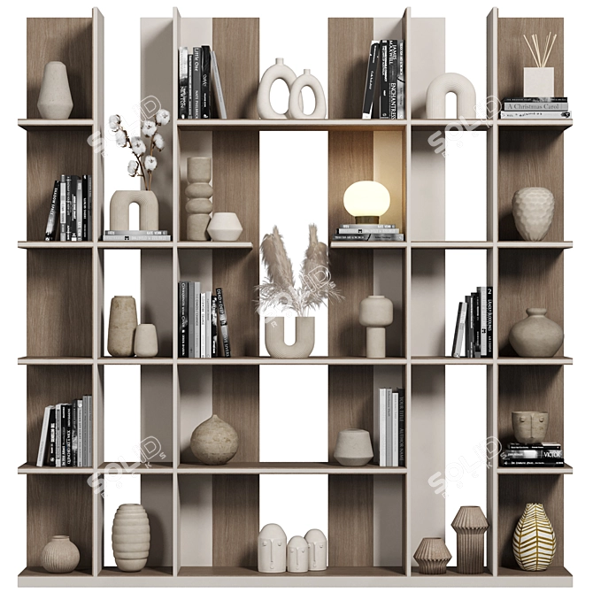Modular Bookcase 3D Model Organize 3D model image 1