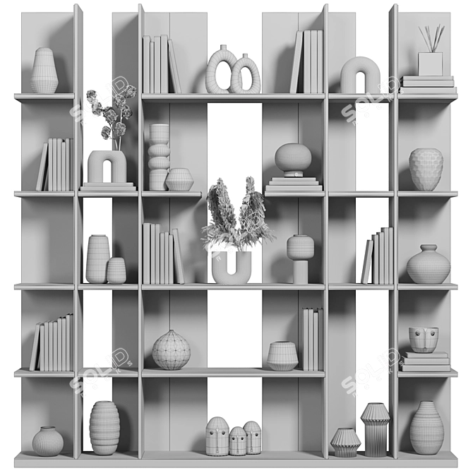 Modular Bookcase 3D Model Organize 3D model image 4