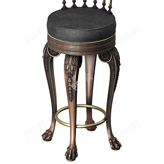 Classic Bar Stool Giovanni 3D model image 2