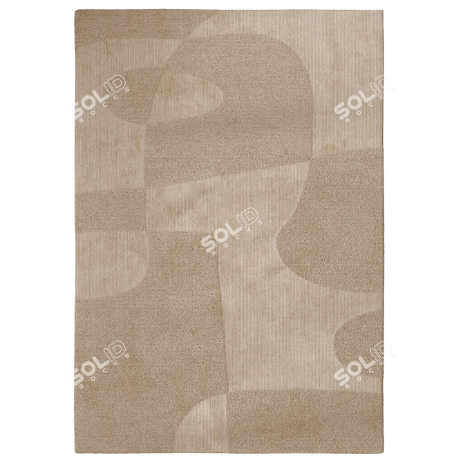 Beige YUKA Rug with Displacement Technology 3D model image 2