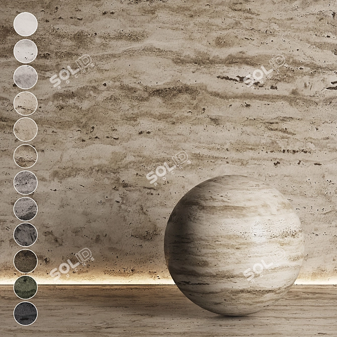 Travertine Stone Texture Collection 3D model image 1