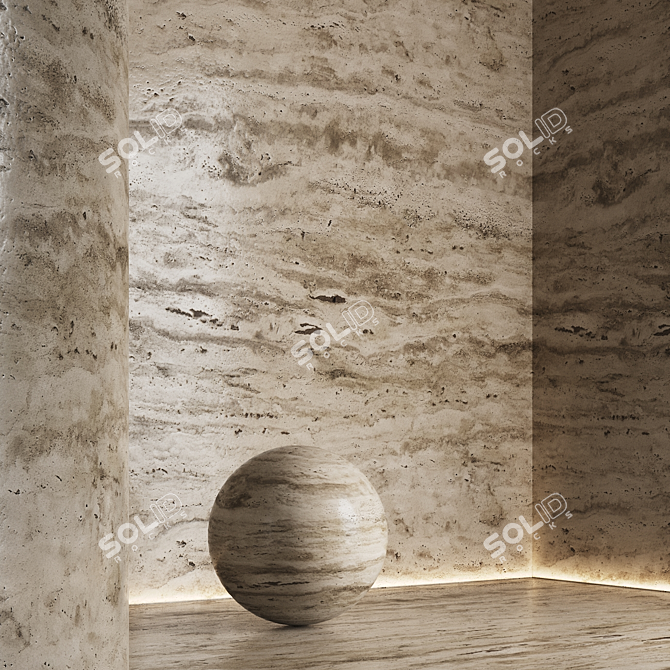 Travertine Stone Texture Collection 3D model image 2