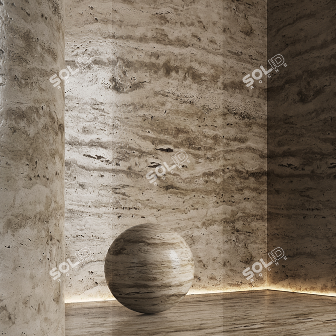 Travertine Stone Texture Collection 3D model image 4