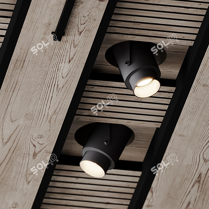 Wooden Ceiling Light Fixture 3D model image 2