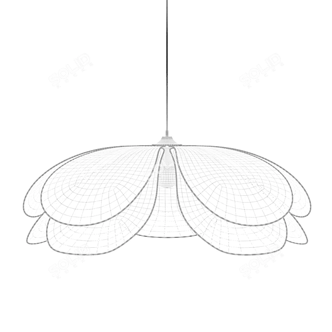 Ethnic Rattan Pendant Light 3D model image 2