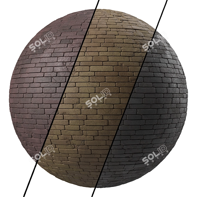 Artisan Brick Texture 4K Decor 3D model image 1