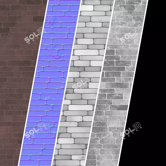 Artisan Brick Texture 4K Decor 3D model image 4