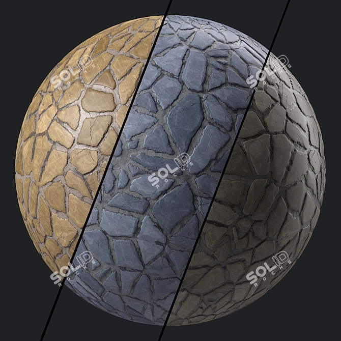 Artisan Decorative Rock Wall Texture 3D model image 1