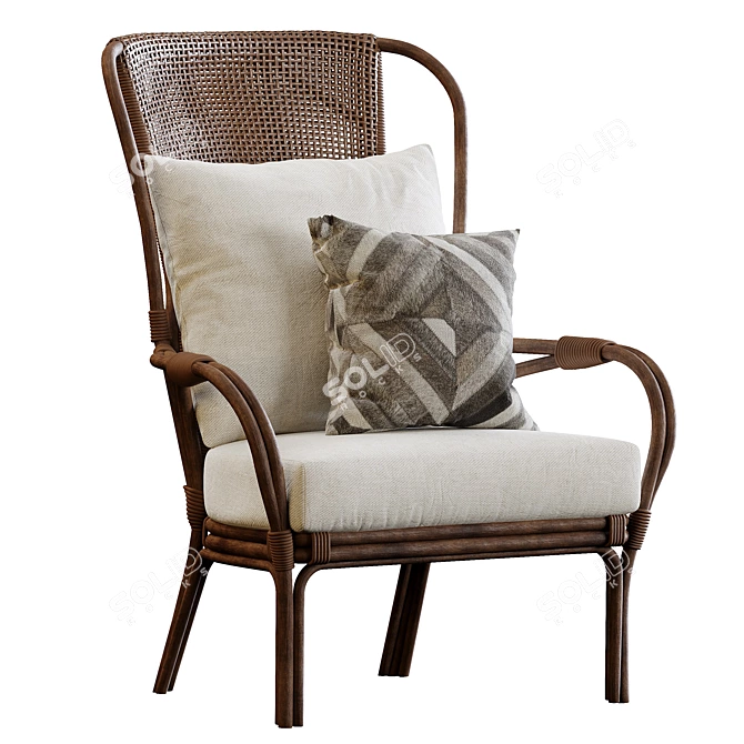 PARKER RATTAN ACCENT CHAIR 3D model image 1